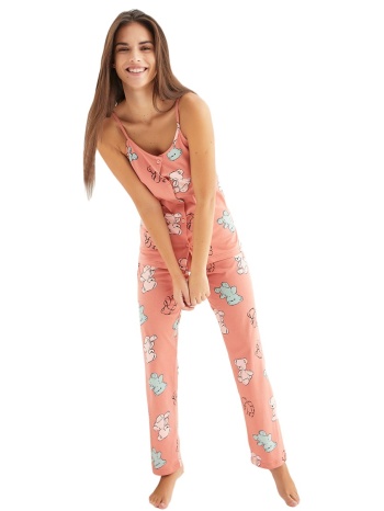 πιτζάμα γυναικεία με λεπτή τιράντα και κουμπιά bears 55101a σε προσφορά