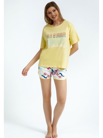 πιτζάμα γυναικεία με σορτσάκι magic dreams rp2787a-κίτρινο σε προσφορά