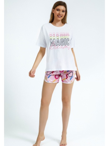 πιτζάμα γυναικεία με σορτσάκι magic dreams rp2787a-λευκό σε προσφορά