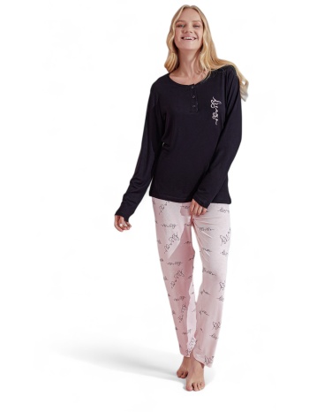 πιτζάμα γυναικεία modal pijamood be you pjmd5001-μαύρο σε προσφορά