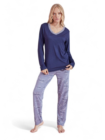 πιτζάμα γυναικεία modal pijamood blue - lilac pjmd5014-μπλε σε προσφορά
