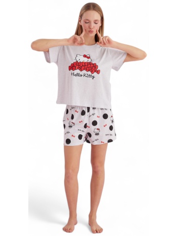 πιτζάμα γυναικεία με σορτσάκι hello kitty love hk115a-γκρι σε προσφορά