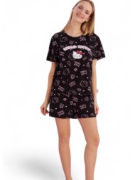 πιτζάμα γυναικεία με σορτσάκι hello kitty sweet dreams hk112a-μαύρο