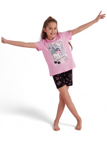 πιτζάμα παιδική με σορτσάκι hello kitty travel hk113k-ροζ σε προσφορά
