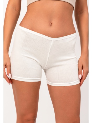 σορτσάκι γυναικείο rib basic kota kt5019-λευκό