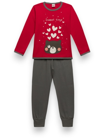πιτζάμα παιδική sweet cats red minerva mnrv90-62182b-κόκκινο σε προσφορά