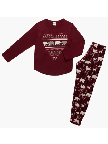 πιτζάμα παιδική polar bear minerva dark red σε προσφορά