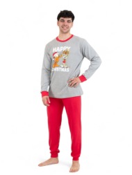 πιτζάμα ανδρική family nina club christmas grey nc2022m-24-02-γκρι