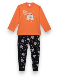 πιτζάμα βρεφική unisex pop corn minerva orange mnrv90-62146-280-πορτοκαλί