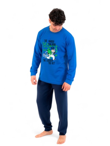 πιτζάμα ανδρική βαμβακερή nina club hard work blue σε προσφορά