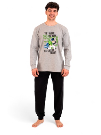 πιτζάμα ανδρική βαμβακερή nina club hard work grey σε προσφορά
