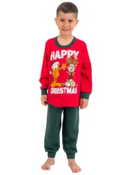 πιτζάμα παιδική family nina club boy christmas red nc2022-24-01-κόκκινο