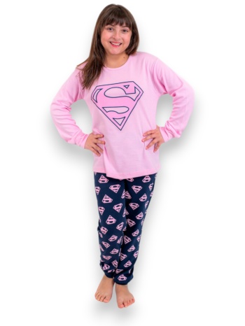πιτζάμα παιδική - εφηβική nina club super girl pink σε προσφορά