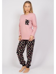 πιτζάμα γυναικεία eggs & bacon cherry chr531-ροζ