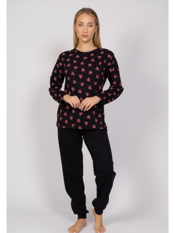 πιτζάμα γυναικεία small hearts cherry chr514-μαύρο σε προσφορά