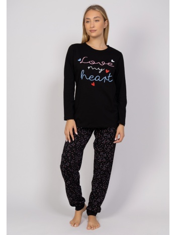 πιτζάμα γυναικεία love my heart cherry chr2403-μαύρο σε προσφορά