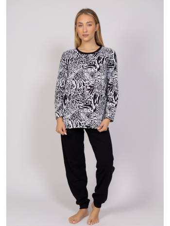 πιτζάμα γυναικεία zebra print cherry chr542-μαύρο σε προσφορά