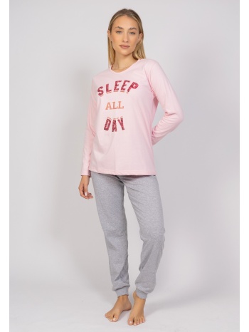 πιτζάμα γυναικεία sleep all day cherry chr507-ροζ σε προσφορά