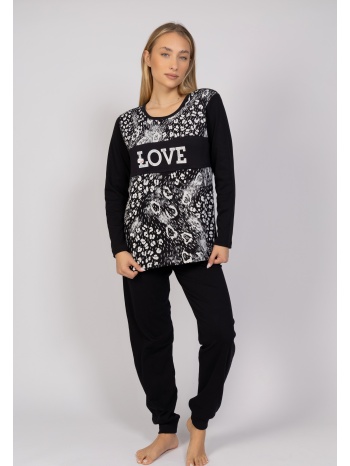 πιτζάμα γυναικεία animal print love cherry chr506-μαύρο σε προσφορά