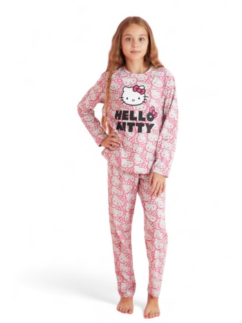 πιτζάμα παιδική βαμβακερή hello kitty pink & grey sexen σε προσφορά
