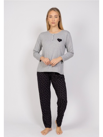 πιτζάμα γυναικεία heart sexen sxn40093-γκρι σε προσφορά