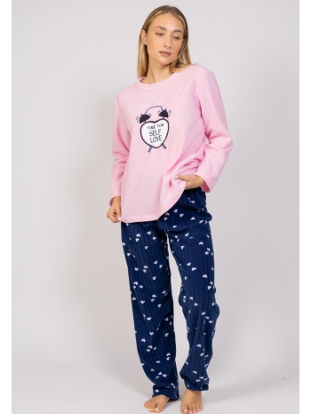 πιτζάμα γυναικεία fleece self love sexen sxn23066-a-ροζ σε προσφορά