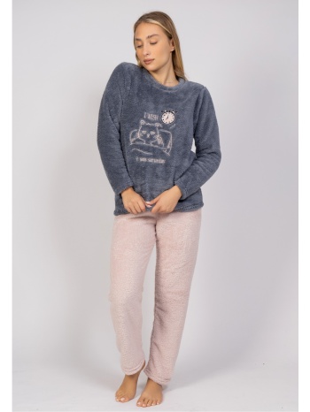 πιτζάμα γυναικεία fleece wish sexen sxn21638-μπλε σε προσφορά