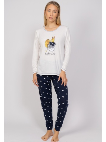 πιτζάμα γυναικεία coffee time sexen sxn41107-α-εκρού σε προσφορά