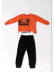 φόρμες παιδικές ζεστές urban fan mc andy mc606-πορτοκαλί