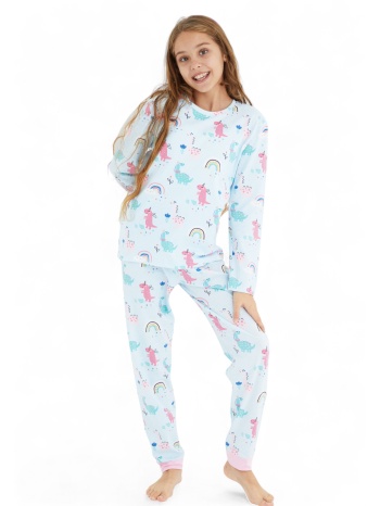 πιτζάμα παιδική dino unicorn siyah inci si25703-γαλάζιο σε προσφορά