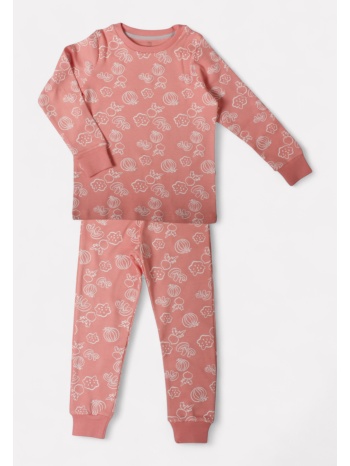 πιτζάμα παιδική unisex βαμβακερή biorganic brg59717-σομόν σε προσφορά