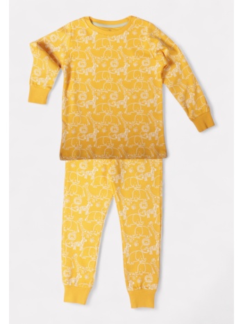 πιτζάμα παιδική unisex βαμβακερή biorganic brg59717-κίτρινο σε προσφορά
