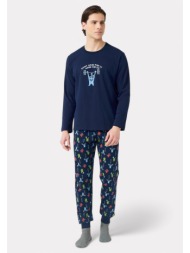 πιτζάμα ανδρική bαμβακερή minerva monster μαριν 90-71163-100-μπλε
