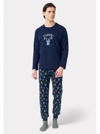 πιτζάμα ανδρική bαμβακερή minerva monster μαριν σε προσφορά