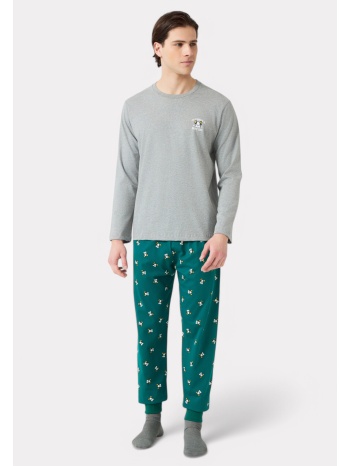 πιτζάμα ανδρική bαμβακερή minerva bulldog γκρι σε προσφορά