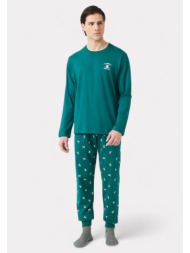 πιτζάμα ανδρική bαμβακερή minerva bulldog green alpine 90-71164-843-πράσινο