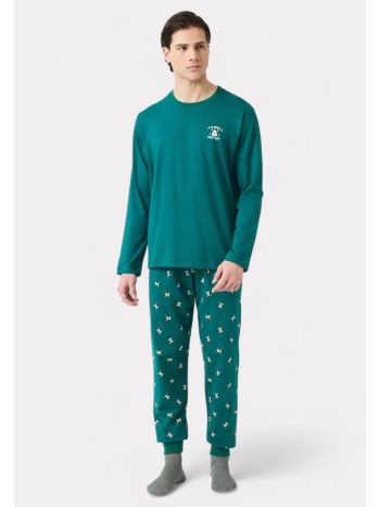 πιτζάμα ανδρική bαμβακερή minerva bulldog green alpine σε προσφορά