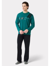 πιτζάμα ανδρική bαμβακερή minerva athletic stripes green alpine 90-71167-843-πράσινο