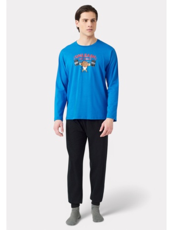 πιτζάμα ανδρική bαμβακερή minerva the beast blue electric σε προσφορά