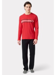 πιτζάμα ανδρική minerva true power punto di roma red 90-71185-118-κόκκινο