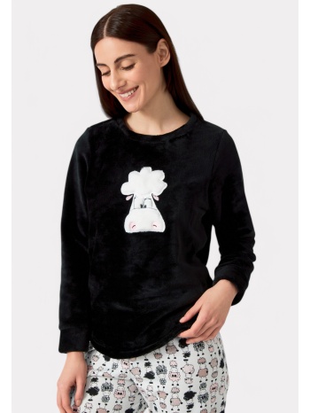 πιτζάμα γυναικεία minerva sheeps fleece 90-52998-045-μαύρο σε προσφορά
