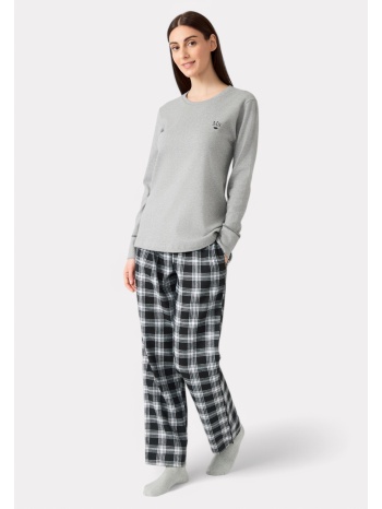 πιτζάμα γυναικεία minerva ms καρό με σταθερό παντελόνι σε προσφορά
