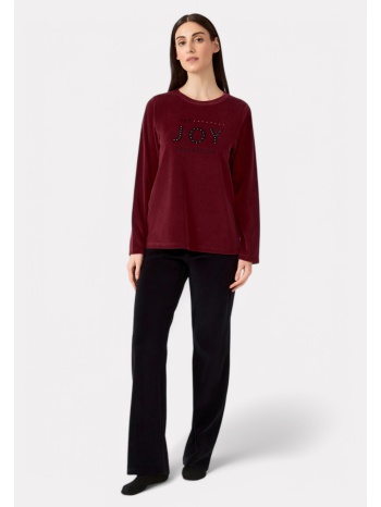 πιτζάμα γυναικεία minerva velvet joy bordo σε προσφορά