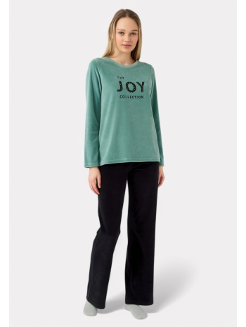 πιτζάμα γυναικεία minerva velvet joy green haze σε προσφορά