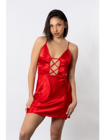 νυχτικό σατέν moongirl katia red mg104-3-κόκκινο σε προσφορά