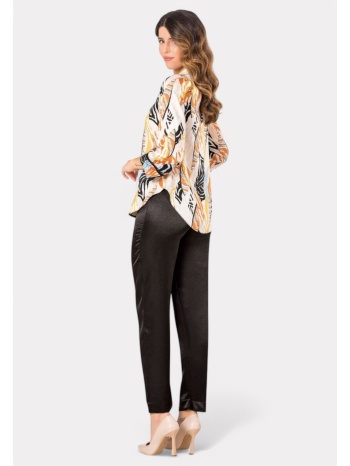 πιτζάμα σατέν με κουμπάκια earth vibes mg356-μαύρο σε προσφορά