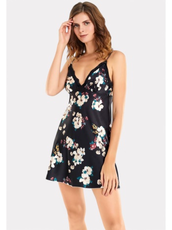 σατέν νυχτικό με δαντέλα moongirl gold passion mg718-μαύρο σε προσφορά