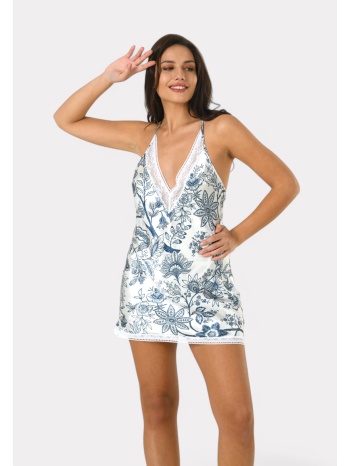 σατέν νυχτικό με δαντέλα moongirl blue anemone mg555-λευκό σε προσφορά
