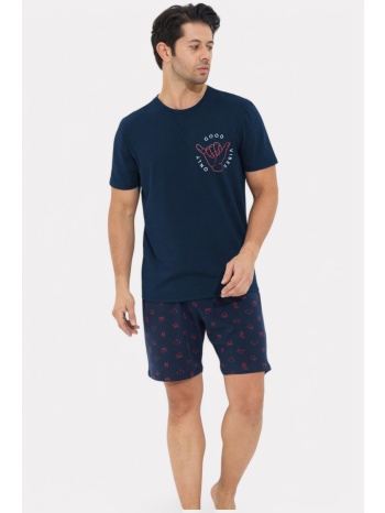πιτζάμα ανδρική siyah inci good vibes si09623-μπλε σε προσφορά