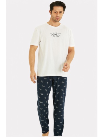 πιτζάμα ανδρική siyah inci good morning με μακρύ παντελόνι σε προσφορά